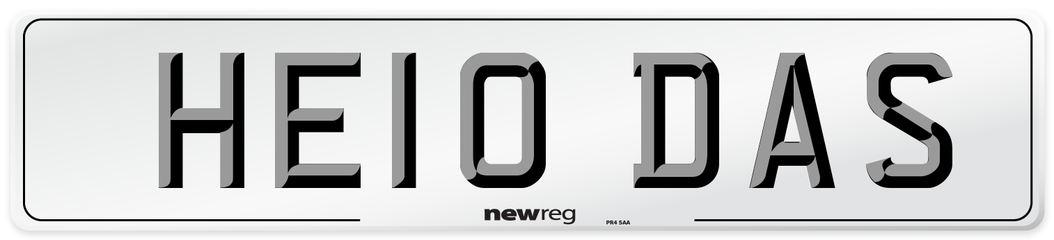 HE10 DAS Number Plate from New Reg